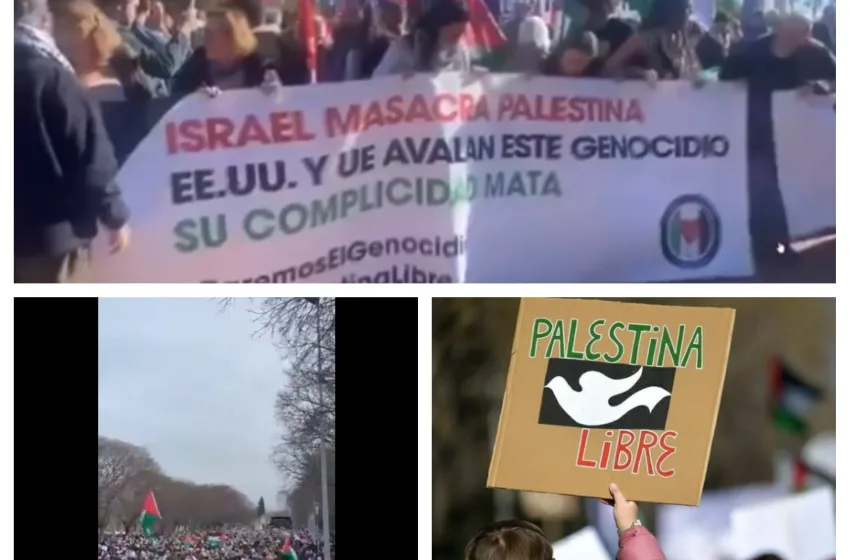  Ισπανία: Χιλιάδες διαδηλωτές ζήτησαν το “τέλος της γενοκτονίας στην Παλαιστίνη” (vids)