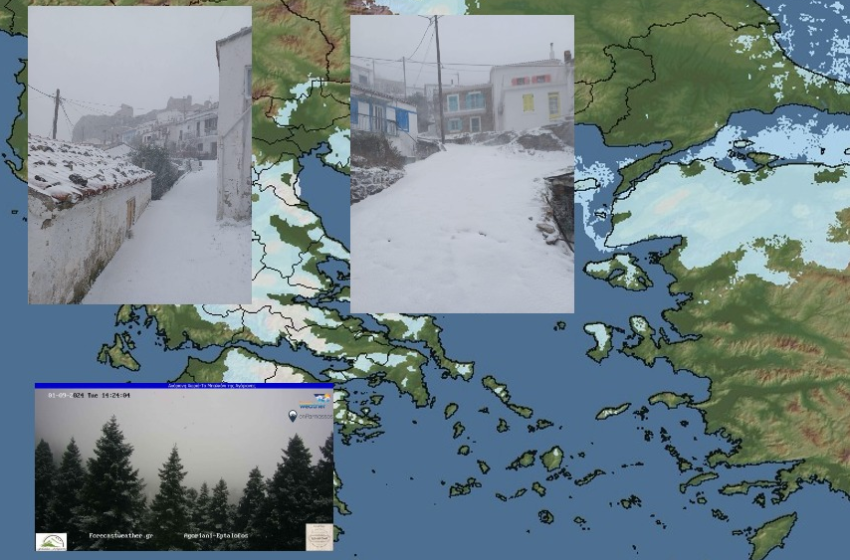  Ραγδαία η μεταβολή του καιρού- Ο χάρτης με τα χιόνια- Χιονοθύελλα σάρωσε τη Σαμοθράκη (εικόνες)