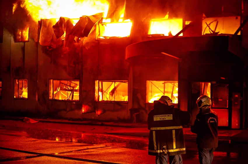  Καραμολέγκος: Σε ύφεση η μεγάλη φωτιά στις εγκαταστάσεις του εργοστασίου στο Κορωπί