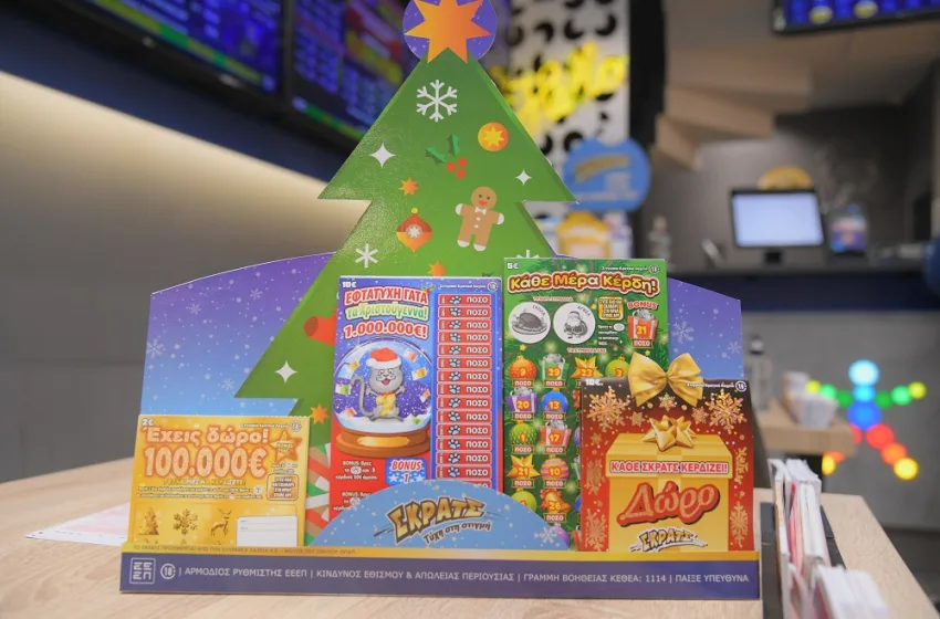  Κέρδη άνω των 8,8 εκατ. ευρώ μοίρασαν οι εορταστικοί λαχνοί του ΣΚΡΑΤΣ – Αναδείχθηκαν περισσότεροι από 996 χιλιάδες νικητές στα χριστουγεννιάτικα παιχνίδια
